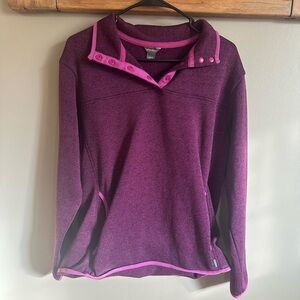 Eddie Bauer Plum Sweater with Fuchsia Accents